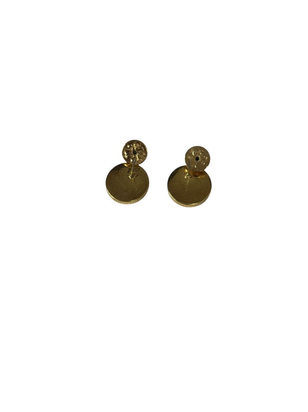 Women's Tory Burch Gold & Black Logo Stud Earrings One Size - Picture 3 of 5